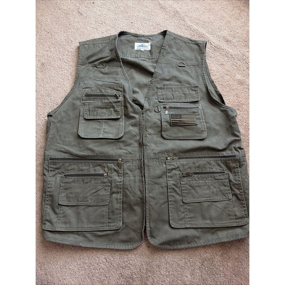 Blue Stone Safety Vest Conceal & Carry Mens 4XL Tactical Pockets Army Green USA